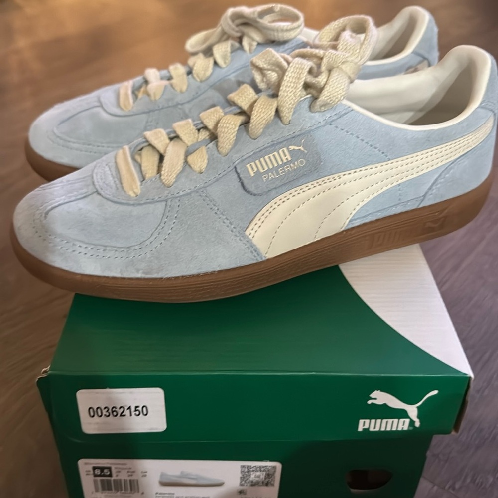 Womens PUMA Palermo Athletic Shoe - Turquoise Surf / Pristine / Gum